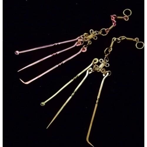 EDC Portable Brass Toothpick Handmade Square Creative Multi Tools Pure Copper Ear Cleaning Outdoor Kit High Quality