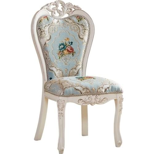 European chair simple solid wood desk chair nail dressing chair stool European dining chair