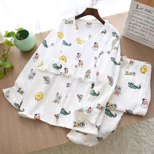 Cotton Nursing Top Pregnant Nightgowns Full Sleeve Maternity Breastfeeding button Sleepwear Set for Pregnancy Pajamas suit