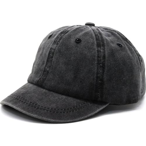 Dad Hat Cotton Short Brim Baseball Cap Solid Color Hats for Women Men Outdoor Visor Cap Casual Snapback Washed Denim Hats