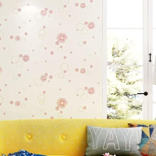 Korean Sweet Small Flower Wallpaper Mural Baby Girl Room Wall Paper 3d Embossed Wallpapers Self Adhesive Kids Bedroom DecorQZ081