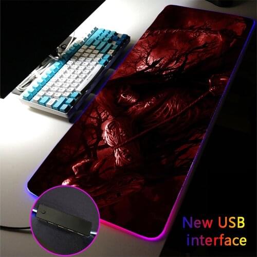 Rgb Mouse Pad Xxl Anime Notebook Game Accessories Table Mat with USB Interface Mini Computer Waterproof Non-slip Led Lighting