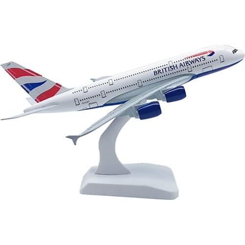 20cm Aircraft Airbus A380 British Airways Alloy Plane Model Toys Children Kids Gift for Collection