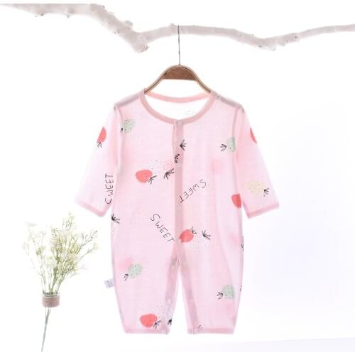 Newborn Baby Summer Thin Rompers Long Sleeve Jumpsuit Toddler Baby Girls Air-conditioning Pajamas Onesie Newborn Baby Clothes