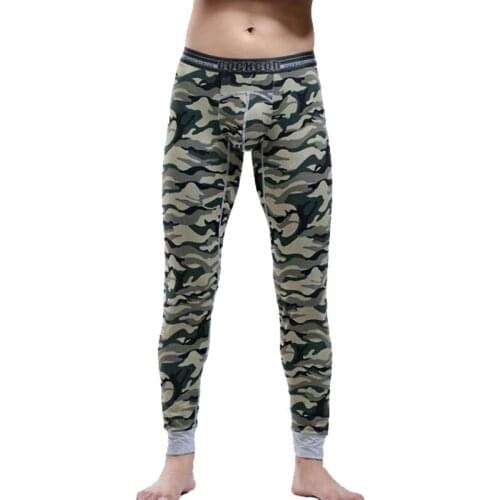 Hot Winter Warm Men Cotton Camouflage Leggings Tight Men Long Johns Plus Size Warm Underwear Man Thermal Underwear 6 Colors