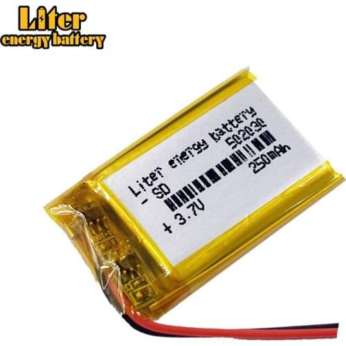 Lithium polymer battery 052030 502030 3.7V 250mah MP3 MP4 MP5 toy polymer lithium battery