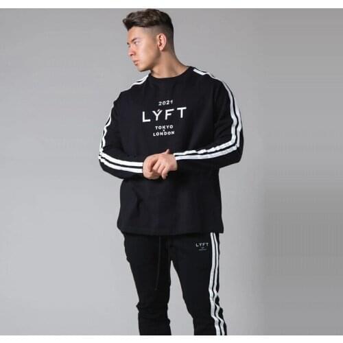 2021 Spring New Solid Color Loose Round Neck Long-Sleeved Drawstring Pullover Mens Floral Blouse With Letters Printed