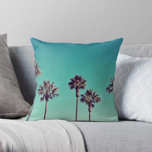 California Palm Trees Throw Pillow Cushion Cover Polyester throw pillows case on sofa home living room car seat decor 45x45cm