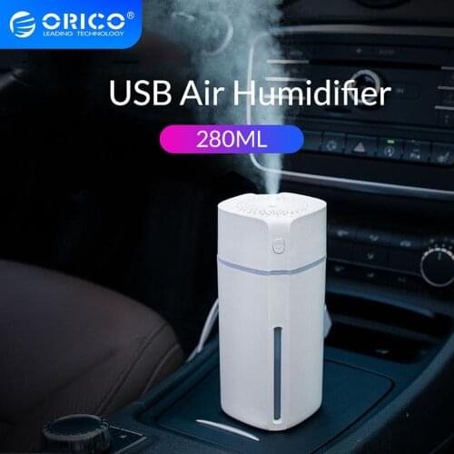 ORICO 280ML USB Air Humidifier Ultrasonic Air Aroma Essential Oil Diffuser Mute design for Home Room Car Office with LED