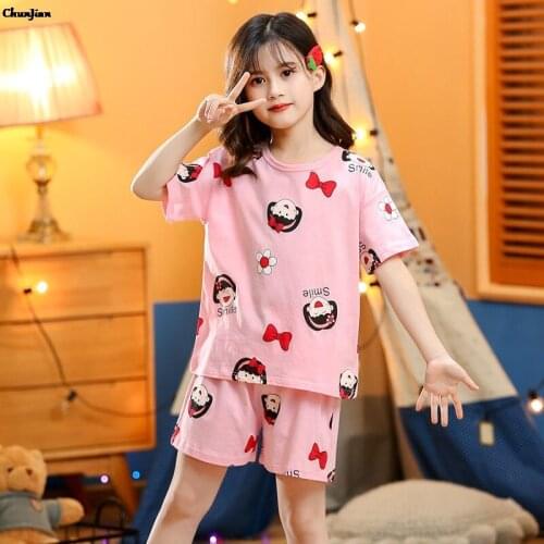 2 4 6 8 10 12Years Teen Girls Pajamas Sets Children Sleepwear Kids Night Suit Girl Sets Homewear Pyjamas Nightwear Girls Clothes