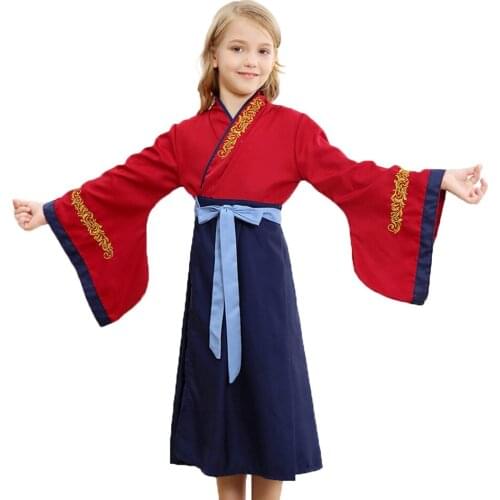 Girl Princess Dresses Chinese Princess HuaMulan Cosplay Costume Christmas Halloween Princess Dress up Children Party Clothes