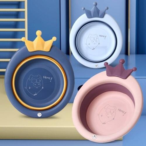Cartoon Newborn Baby Bathtub Basin Portable Infant Folding Bathtub for Baby Washing Face Foot Basin Folding Babi Bathtub