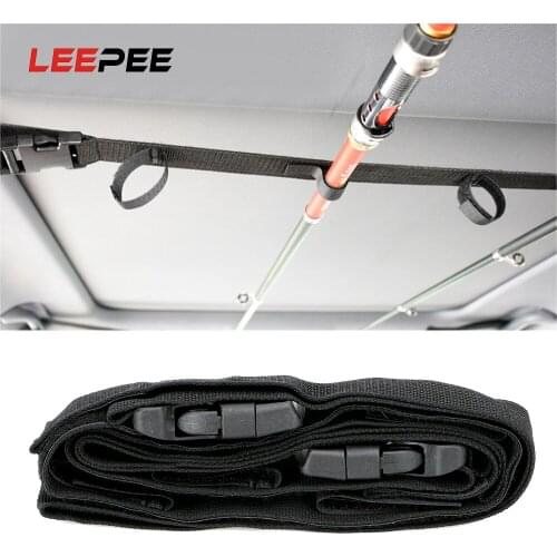 LEEPEE Car Trunk Organizer Strap Belt 220 cm Fishing Rod Saver Storage Auto Rod Carrier Holder Car-styling Stowing Tidying