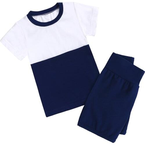 Summer Tracksuits for Children Toddler Baby Boy Girls Clothing Sets Patchwork Soft Top+Shorts for Girls Teens Homewear Set 2pcs