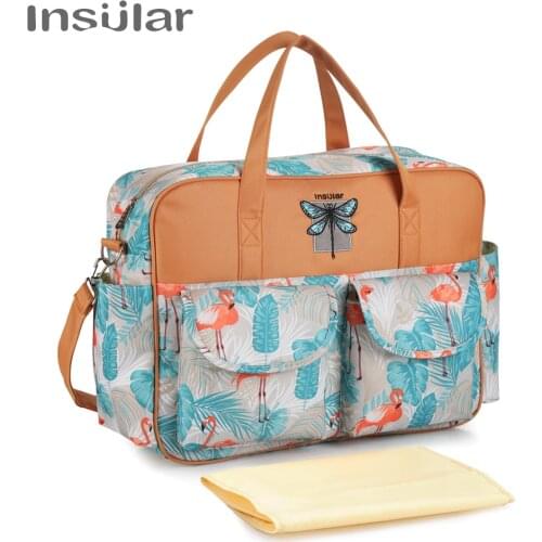 Insular Diaper Bag for Infant Baby Care Maternity Bag Handbag Large Capacity Mummy Nappy Nursing Bag Travelling Storage Bag
