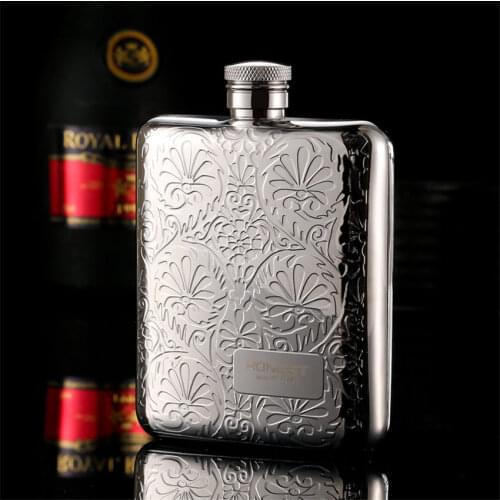 High quality hip flask 6oz portable stainless steel 304 whisky flask metal wine pot pocket Alcohol bottle metal whiskey flask