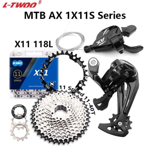 L-TWOO AX1x11s shift lever transmission rear kmc x11 speed chain 40/42/46/50/52t cassette flywheel 32-40t gear ATV 11 speed set