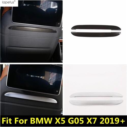 Lapetus Rear Seat Panel Back Cover Trim Decoration Stickers Matte / Carbon Fiber Look Interior For BMW X5 G05 X7 2019 2020 2021