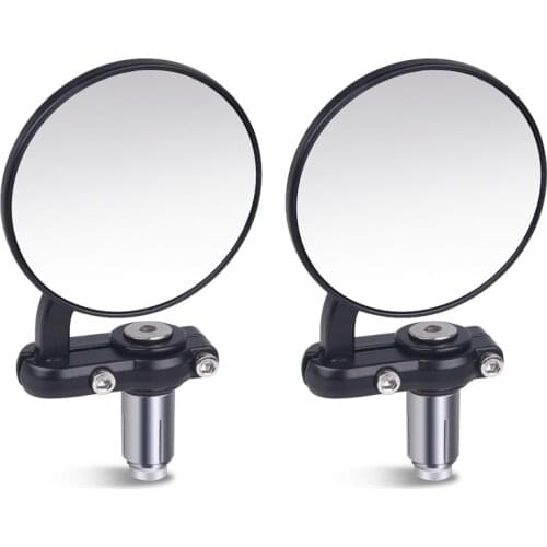 2pcs/1pair Black 22mm Motorcycle Rearview Mirror 7/8" Round Handlebar Moto End Rearview Side Mirrors Motorcycle Accessories