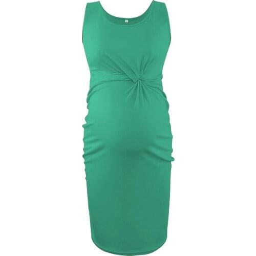 Womens Maternity Casual Sleeveless Tank Dress Waist Kink Bodycon Pregnancy Dresses For Daily Wearing Baby Shower Vetement Femme