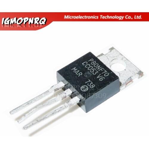 10PCS STP80NF70 80NF70 P80NF70 TO-220 80A 70V MOSFET N-Ch 68V 0.0082 Ohm new original