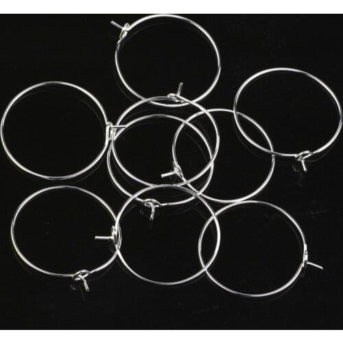 28*25MM 200pcs/lot Silver Plated Earring Hoops