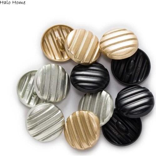 5pcs Fashion Round With Stripe Metal Shank Button Buttons fit Clothing Coat Repair Sewing Decor Replace and Crafts Make 15-25mm