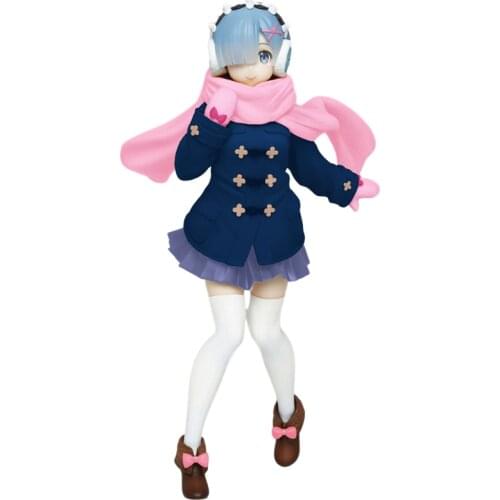 From Zero Rem 23Cm Winter Clothes Anime Dolls Figures Collectible Model Toys Pvc Model Cartoon Doll Anime Toys Gift