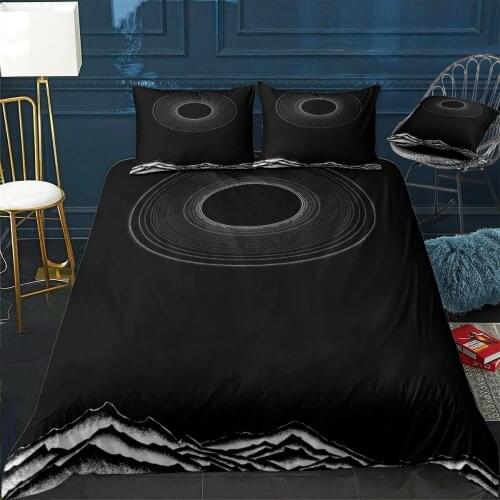 Black sun Quilt Cover Pillowcase 3Piece Comforter Bedding Set With Pillow Case Single Double Duvet Cover Home Decora