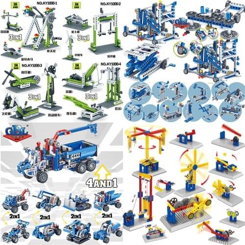 Parts 500 gram Random Bulk set diy mechanic gears truck crane building blocks physics wheels science education creative
