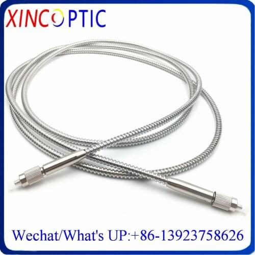FC-FC/SMA905 NIR Optimized Quartz Metal Fiber 800/880um,400-2200nm,NA:0.22,AC,6.0mm 2M Armored Fiber Optic Patch Cord/Leads