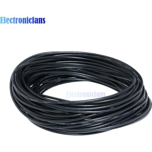 Flexible Stranded of UL-1007 24 AWG wire cable Black 10M 300V