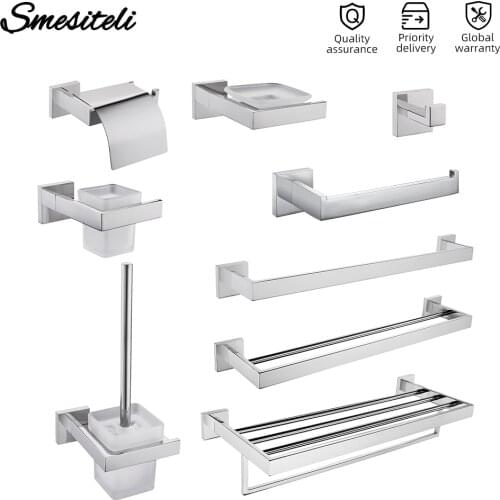Chrome Stainless Steel Toilet Paper Holder Wall Hook Towel Holder Rack Kitchen Organizer Bathroom WC Accessories