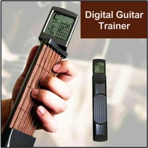 Pocket Guitar Chord Trainer Six Grade with Screen Display Beat Climbing Lattice Guitar Accessories Practical