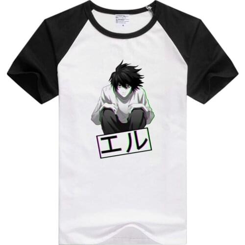 L Death note short sleeve casual Men Women T-shirt Comfortable Tshirt Cool Print Tops Fashion Tees Novelty GA1167