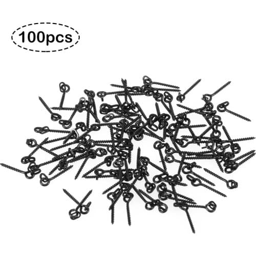 Lixada 100pcs 14mm/18mm Boilies Bait Screws with Link Loops Swivel Carp Fishing Terminal Rig Pop Ups Tackle Fishing Accessories