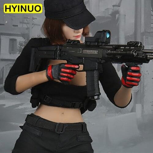 1/6 Scale Female FG010 Sexy Female Gunman Women Black Sexy Clothes Clothing Suit Set Model for 12''Action Figure Body