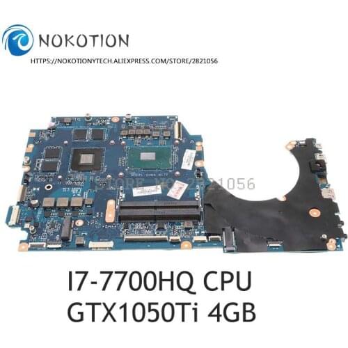 NOKOTION For HP TPN-Q195 17-AN 17T-AN G3BA N17P PC Motherboard GTX1050Ti 4GB I7-7700HQ CPU DAG3BAMBAF0 929517-501 929517-001
