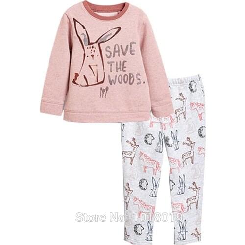 New 2020 Baby Girl Clothes Sets 100% Cotton Long Sleeve Bunny t-shirt Pants 2pc Children Suits Bebe Kids Tops Tees Girls Outfits
