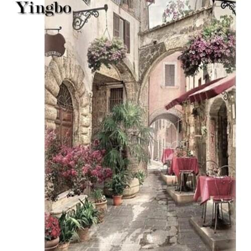 New arrival Diamond Embroidery "European Garden Scenery" 5D DIY Diamond Painting Full drill Square Round Mosaic home Decoration