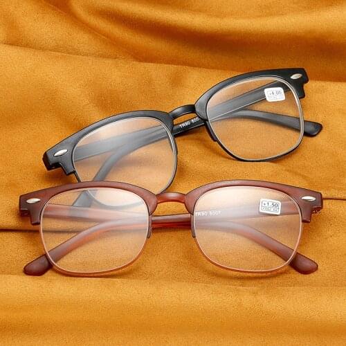 Vintage Square Plastic Frame Women Reading Glasses Men Glasses Computer Hyperopia Presbyopia +1.0+1.5+2.0+2.5+3.0+3.5+4.0