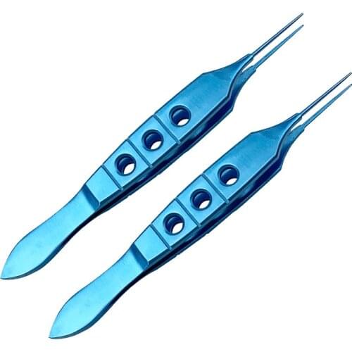 Ophthalmic Straight toothed forceps 85mm long tip 0.12mm teeth Ophthalmic Eye