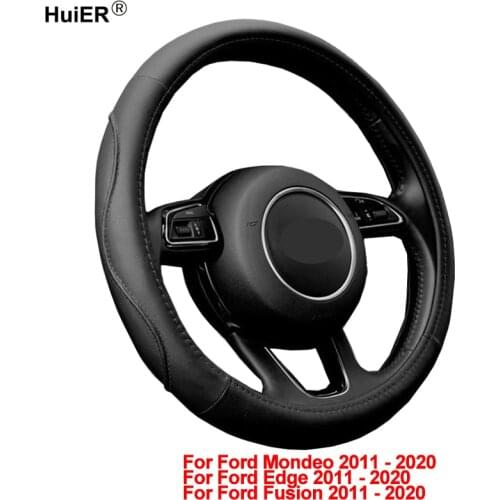 Auto Car Steering Wheel Cover Wrap For Ford Mondeo Edge Fusion 2011 - 2018 2019 2020 Funda Volante Braid on the Steering wheel