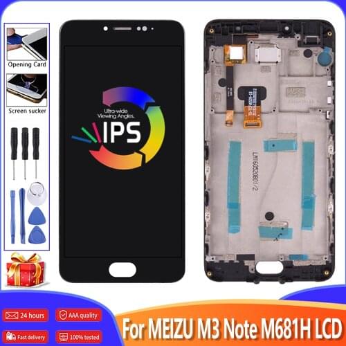 Original 5.5" LCD For MEIZU M3 NOTE M681H LCD Display Touch Screen Digitizer Assembly With Frame Replacement LCDs OEM Module