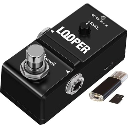 Amuzik Tiny Looper Effect Pedal Loop Pedal for Electric Guitar Guitar Effects Pedal 10 Minutes of Looping Unlimited Overdubs
