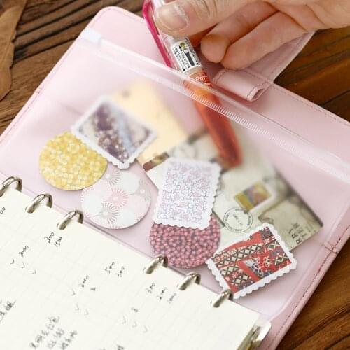Transparent PVC Storage Bag for Travelers Notebook Diary Day Planner Zipper Bag Business Cards, Notes Pouch,receipt Bag