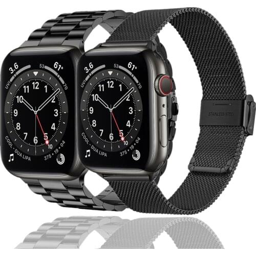 2 set pulseira for apple watch 6 SE band 5 4 44mm 40mm bracelet mesh loop for iwatch strap 3 42mm 38mm Stainless Steel bands