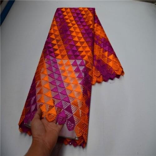 African cord lace mesh fabric 2021 high quality embroidered nigerian guipure laces water soluble fabrics 5 yards/pcs WDP-431