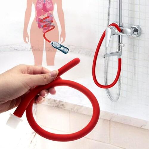 50cm 100cm Enema Cleaning Tube Silicone Nozzle Washing Anal Cleaner Shower Douche Shower Tube Anal Wash Bidet Soft Hose
