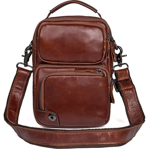 Fashion New Mens Shoulder Bag Business Bag Leather Sports Leisure Messenger Bag Multi-pocket Handbag Small Diagonal Mens Bag